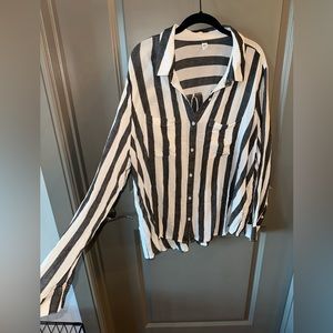 Striped long sleeve button down
